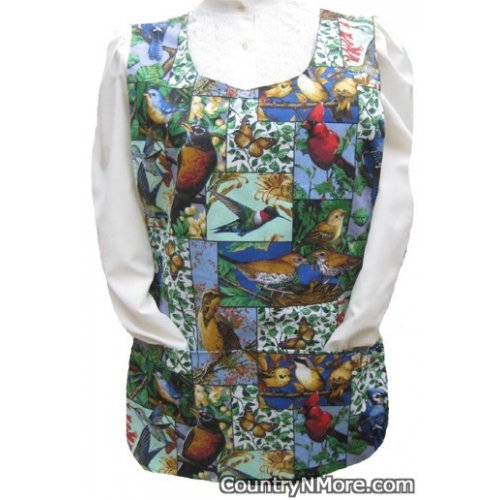 colorful bird garden floral cobbler apron