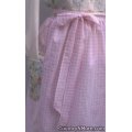 vintage pink gingham floral waist apron