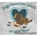 paw prints embroidered kitchen tea towel