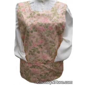 roses mauve cobbler apron lg xl