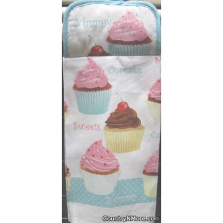 yummy cupcake potholder oven door towel