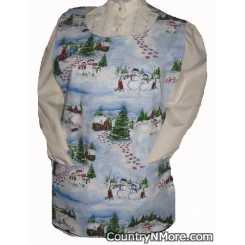 wintertime country scene cobbler apron