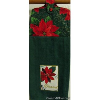 blessed holiday poinsettia oven door towel 1