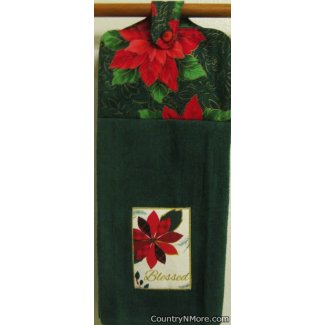 blessed holiday poinsettia oven door towel 2