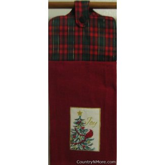 cardinal christmas tree oven door towel