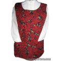roses poinsettia reversible cobbler apron lg xl