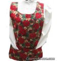 christmas town glitter poinsettia reversible cobbler apron