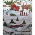 christmas town glitter poinsettia reversible cobbler apron