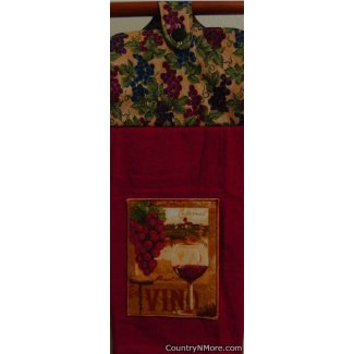 wine grapes oven door towel 1713