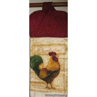 country rooster oven door towel 1725