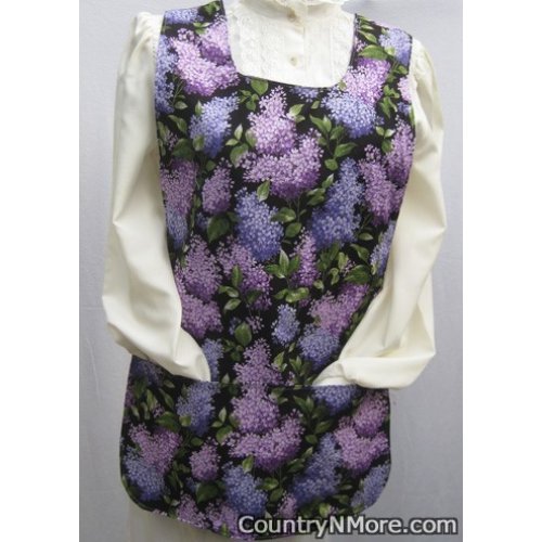 gorgeus lilac floral reversible cobbler apron medium