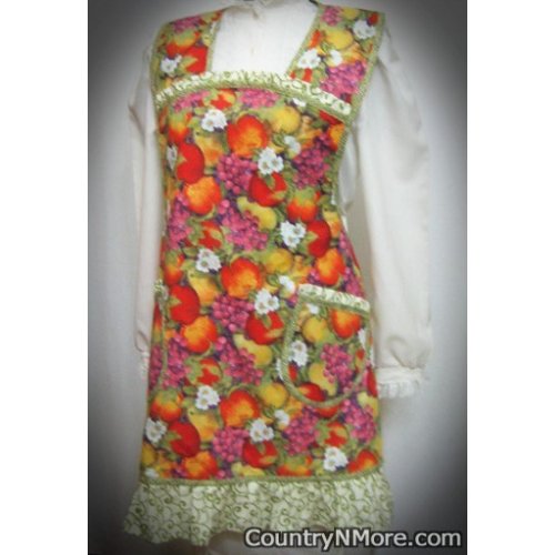 gorgeous vintage fruit plus size apron