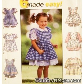 simplicity 8540 toddler dress pinafore panties