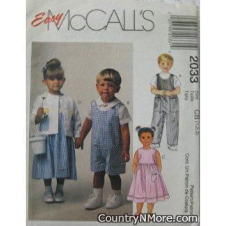 easy mccalls rompers girl dress 2033 sizes 2 3 4