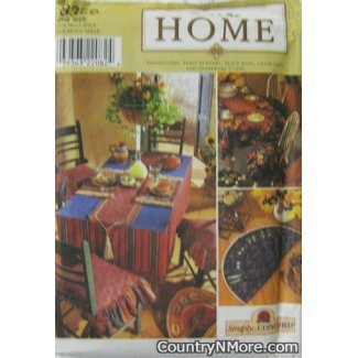 simplicity 8350 placemats table runner chair seat pad napkins