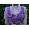 gorgeous purple floral vintage canning apron