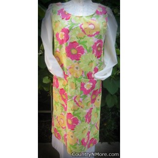 gorgeous floral pink vintage canning apron