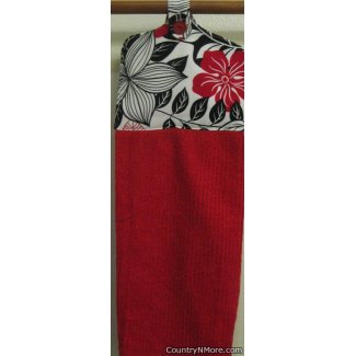 tropical flower oven door towel2