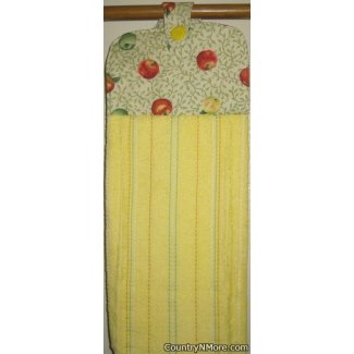 apple variety oven door kitchen tea towel yellow