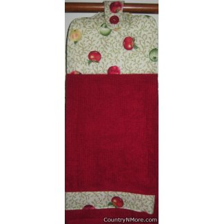 apple variety oven door kitchen towel red 1