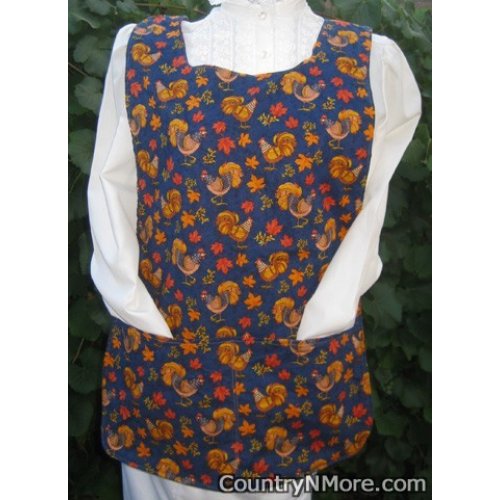 country fall rooster leaf rose cobbler apron
