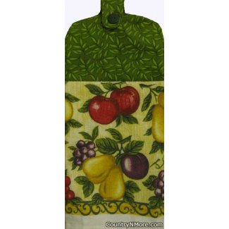 apples pears plums grapes oven door towel