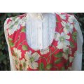 tropical flower vintage apron