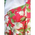 tropical flower vintage apron