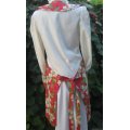 tropical flower vintage apron