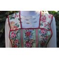 vintage rose floral stripe apron