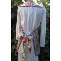 vintage rose floral stripe apron