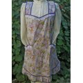 purple floral vintage apron plus size