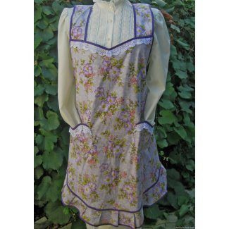 purple floral vintage apron plus size