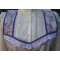 purple floral vintage apron plus size