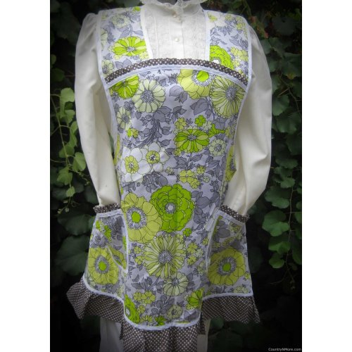 vintage yellow green floral gray plus size