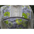 vintage yellow green floral gray plus size