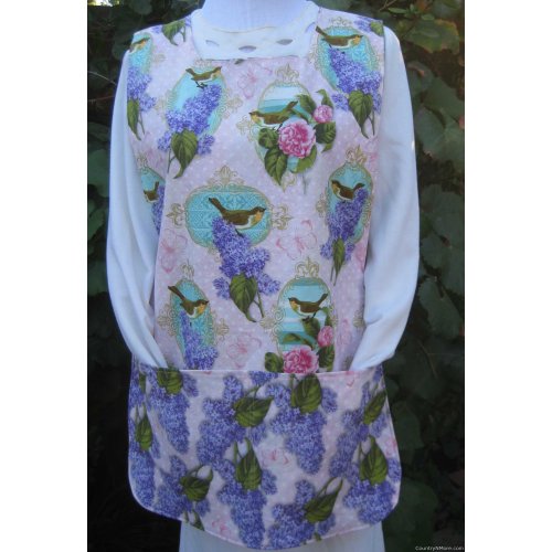 gorgeous bird lilac pink flower cobbler apron medium
