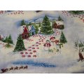 winter town scene snowman christmas cobbler apron lg xl