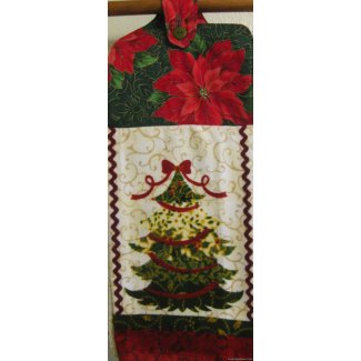 christmas tree holly oven door kitchen towel 2