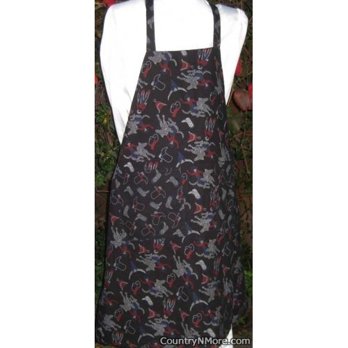 cowboy rodeo boot reversible bbq apron plus size