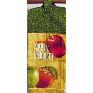 organic apple variety oven door kitchen towel