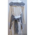 retro white floral black vintage apron