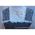 retro white floral black vintage apron