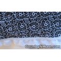 retro white floral black vintage apron