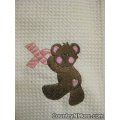 pink ribbon bear hanging oven door towel