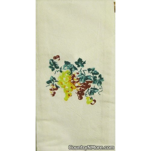 vintage grapes vine kitchen tea towel