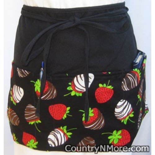 chocolate covered strawberries waitress hostess baking apron