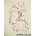 hot coffee embroidered kitchen tea towel