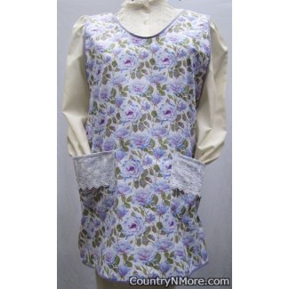 vintage floral eyelet slip over ties apron sizes 18 20