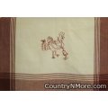 mother hen sweeping floor embroidered kitchen tea towel